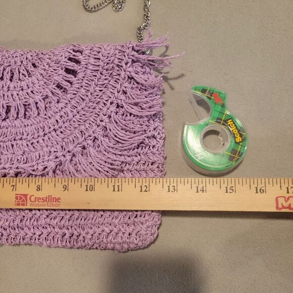 Urban Expression Purple Woven Straw Crossbody Bag NWT - Picture 6 of 6